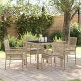 Garden Dining Set 5 pcs Beige Poly rattan 3334880