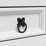 Bedside Table Corona White 53 x 39 x 84 cm Solid Pine Wood 42021190