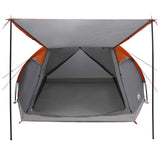 Cabin Tent Grey and Orange 8-Person Polyester and Steel 42028589