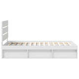 Bed Frame with Headboard White 90 x 190 cm Solid Pine Wood 3411792