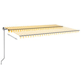 Manual Retractable Awning with LED 500x300 cm Yellow and White 3069143