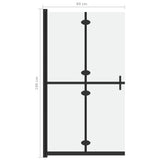 Foldable Walk-in Shower Wall Frosted ESG Glass 80x190 cm 151193
