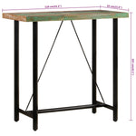 ZNTS Bar Table 110x55x107 cm Solid Wood Reclaimed and Iron 356373