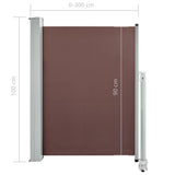 Patio Retractable Side Awning 100x300 cm Brown 48340