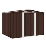 Garden Storage Shed Brown 257x205x178 cm Steel 47031