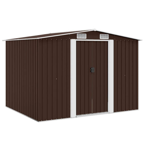 Garden Storage Shed Brown 257x205x178 cm Steel 47031