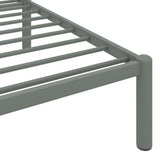 284706 Bed Frame without Mattress Grey Metal 200x200 cm