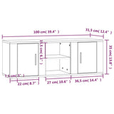 TV Cabinet Concrete Grey 100x31.5x35 cm Engineered Wood 819432