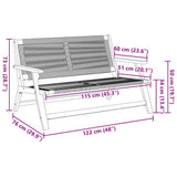 Garden Furniture Grey 122 x 76 x 73 cm Solid Acacia Wood 367824