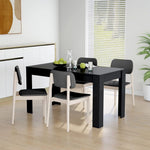 ZNTS Dining Table Black 140x74.5x76 cm Engineered Wood 804203