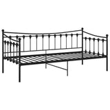 Sofa Bed Frame Black Powder-coated metal 200 x 90 cm 324755