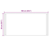 LED Bathroom Mirror Transparent 100 x 50 cm Tempered Glass 42045804