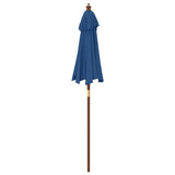 Garden Parasol with Wooden Pole Azure Blue 196x231 cm 363166