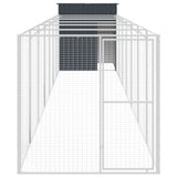 Dog House with Run Anthracite 165x863x181 cm Galvanised Steel 3189101