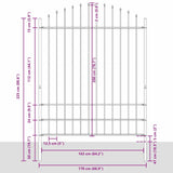 Garden Fence Grey 1360 x 200 cm Powder-Coated Steel 3360135