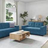 Sofa 2 pcs Blue Fabric 3324730