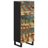 Highboard with 3 Doors 40x33x110 cm Solid Wood Reclaimed&Iron 352931
