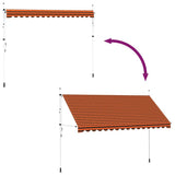 Manual Retractable Awning 400 cm Orange and Brown 145840