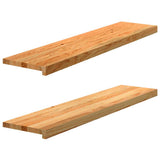 Window Sills 2 pcs Light Brown 110x25x2 cm Solid Wood Oak 4009145