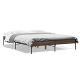 Bed Frame without Mattress Brown Oak 160x200 cm 845010