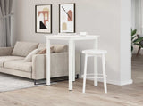 Bar Table White 60 x 60 x 105 cm Solid Pine Wood 892798
