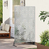 Privacy Screen 100 x 50 x 180 cm Galvanised Steel Silver 868589