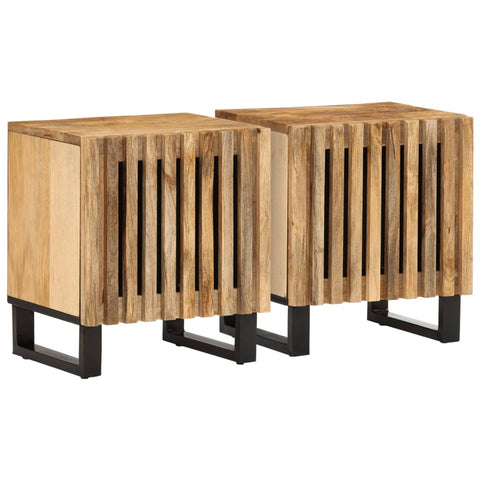 ZNTS Bedside Cabinets 2 pcs 40x34x46 cm Solid Wood Rough Mango 377417