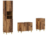3 Piece Bathroom Cabinet Set DELFT Engineered Wood 3417871