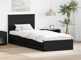 Bed Frame with Drawer Black 90 x 190 cm Engineer Wood 3411160