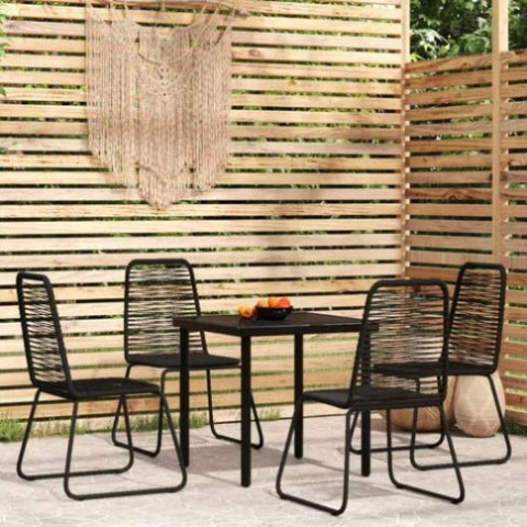 ZNTS 5 Piece Garden Dining Set Black 3099090