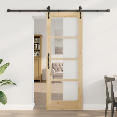 Sliding Door Manual ORKDAL Brown 73.5 x 198.5 cm Wood and metal 3332463