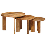 Nesting Coffee Tables 3 pcs Brown Solid Mango Wood 4104654