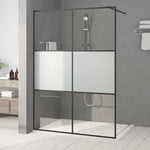 Walk-in Shower Wall Black 140x195 cm Half Frosted ESG Glass 152109