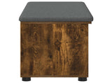 Hall Bench with Cushion with Shelf Smoked Oak 100 x 38 x 46 cm 891516