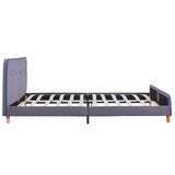 Bed Frame without Mattress Light Grey Fabric 150x200 cm King Size 281104