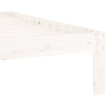 Bed Frame without Mattress White Solid Wood Pine 120x200cm 810361