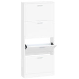 Shoe Cabinet White 59x17x150 cm Engineered Wood 342518