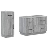 2 Piece Bathroom Cabinet Set HOORN Grey Sonoma Engineered Wood 3417717
