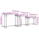 Nesting Coffee Tables 3 pcs Brown Oak Engineered Wood 837821