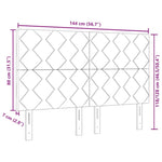 ZNTS LED Headboard Diamond Blocks Design Black 144 cm Fabric 3338516