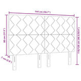 ZNTS LED Headboard Diamond Blocks Design Black 144 cm Fabric 3338516