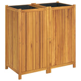 Garden Planter with Liner 100x50x100 cm Solid Wood Acacia 366448