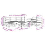 7 Piece Garden Lounge Set White Solid Wood Pine 3186243