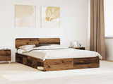 Bed Frame with Headboard Old Wood 150 x 200 cm Solid Pine Wood 3412067