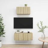 2 Piece TV Cabinet Set Sonoma Oak Engineered Wood 3079015