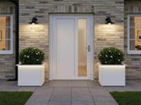 Garden Planter with LED 2 pcs White 40 x 40 x 40 cm Steel 8008129