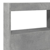 Headboard Cabinet with LED Concrete Grey 140x17x102 cm 839199