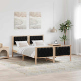 Bed Frame with Headboard Black 140 x 190 cm Solid Pine Wood 3394295