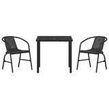 Garden Dining Set 3 pcs Black Powder-Coated Steel 3379380