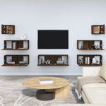 ZNTS 7 Piece TV Cabinet Set Brown Oak Engineered Wood 3114549